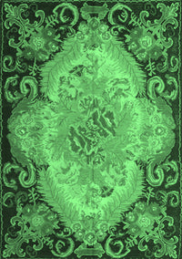 Medallion Emerald Green French Rug, tr934emgrn