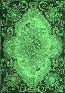 Medallion Emerald Green French Rug, tr934emgrn