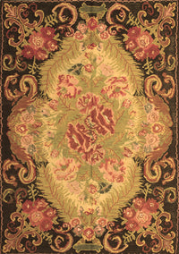 Medallion Brown French Rug, tr934brn