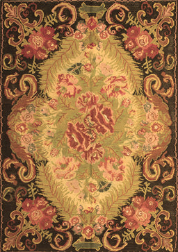 Medallion Brown French Rug, tr934brn