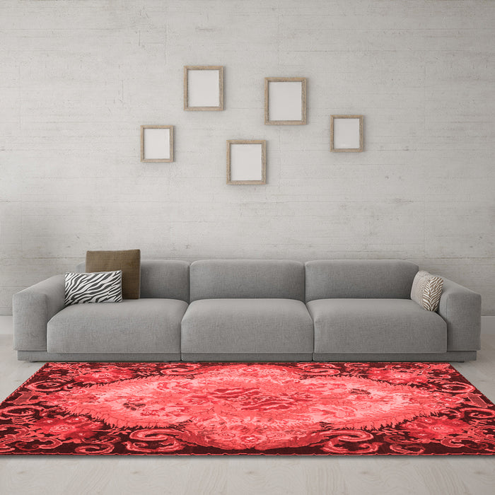 French Red Washable Rugs