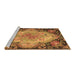 Sideview of Machine Washable Medallion Brown French Rug, wshtr934brn