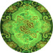 Machine Washable Medallion Green French Area Rugs, wshtr934grn
