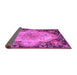 Sideview of Medallion Purple French Rug, tr934pur