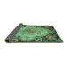 Sideview of Medallion Turquoise French Rug, tr934turq