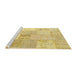 Sideview of Machine Washable Traditional Chrome Gold Yellow Rug, wshtr935
