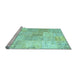 Sideview of Machine Washable Patchwork Light Blue Transitional Rug, wshtr935lblu