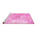 Sideview of Machine Washable Patchwork Pink Transitional Rug, wshtr935pnk