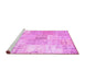 Sideview of Machine Washable Patchwork Purple Transitional Area Rugs, wshtr935pur