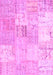 Machine Washable Patchwork Purple Transitional Area Rugs, wshtr935pur
