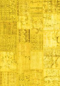 Patchwork Yellow Transitional Rug, tr935yw