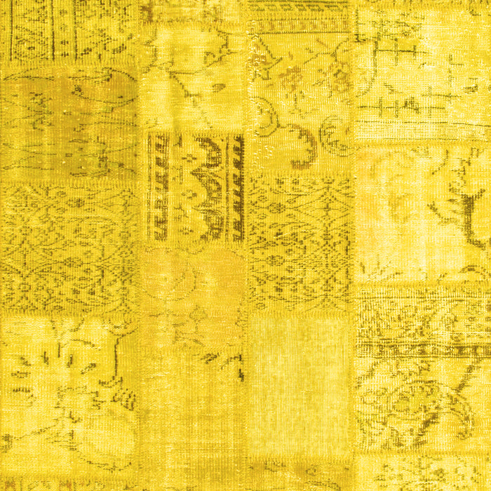 Patchwork Yellow Transitional Rug, tr935yw