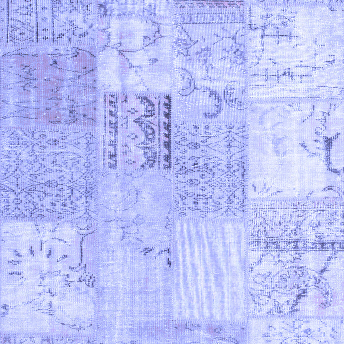Patchwork Blue Transitional Rug, tr935blu