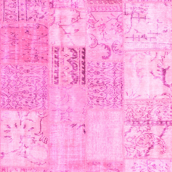 Patchwork Pink Transitional Rug, tr935pnk