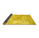 Sideview of Patchwork Yellow Transitional Rug, tr935yw