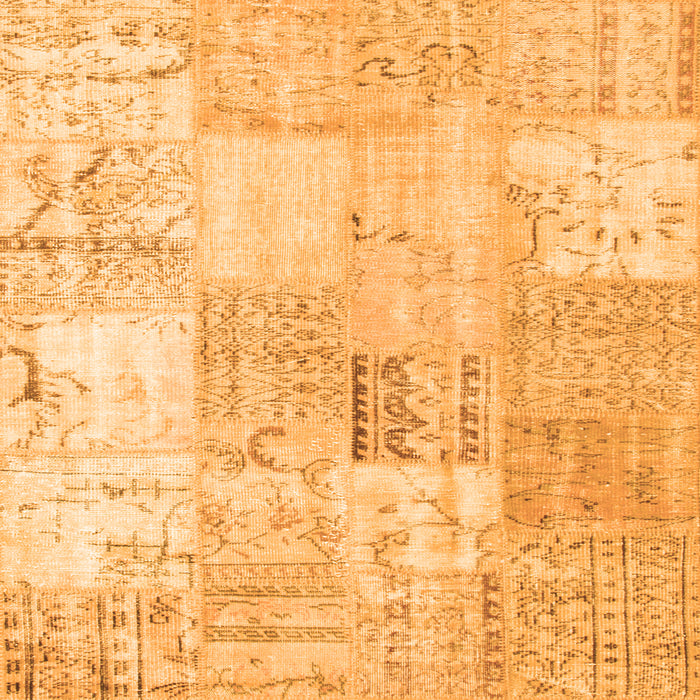 Serging Thickness of Patchwork Orange Transitional Rug, tr935org