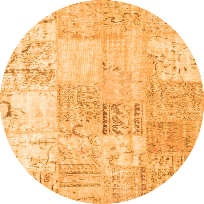 Square Patchwork Orange Transitional Rug, tr935org