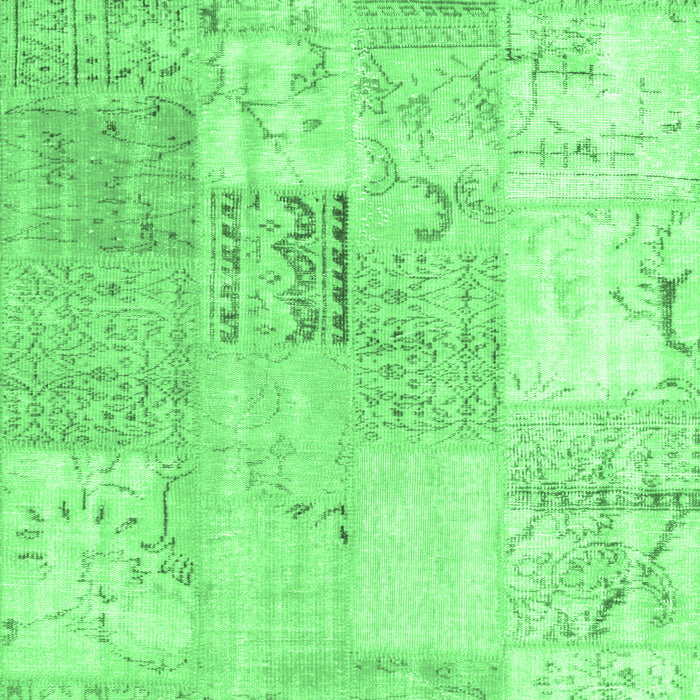 Patchwork Emerald Green Transitional Rug, tr935emgrn