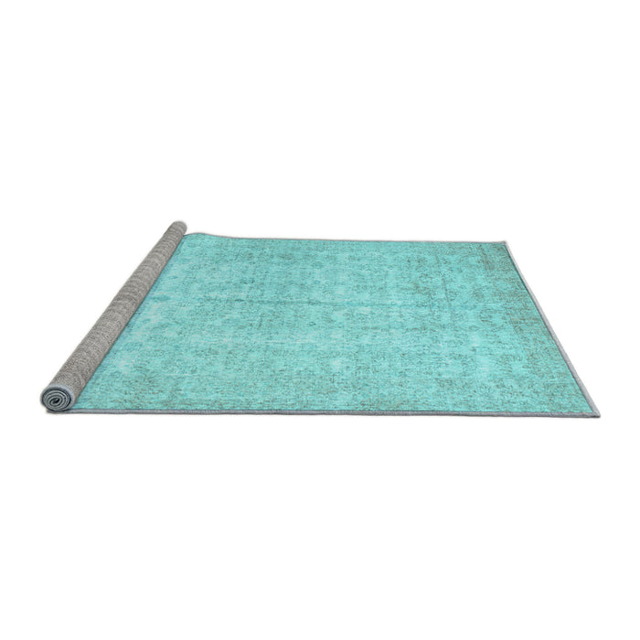 Sideview of Machine Washable Persian Light Blue Traditional Rug, wshtr936lblu
