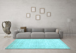 Machine Washable Persian Light Blue Traditional Rug in a Living Room, wshtr936lblu