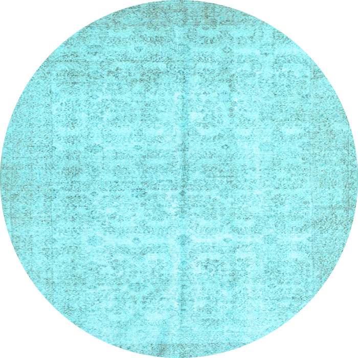 Round Persian Light Blue Traditional Rug, tr936lblu