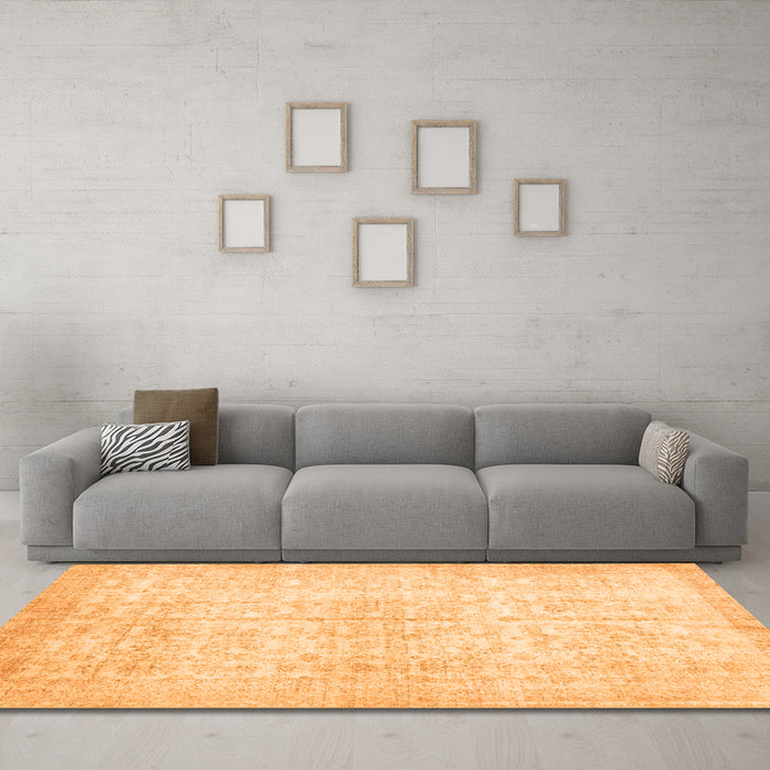 Machine Washable Persian Orange Traditional Area Rugs in a Living Room, wshtr936org