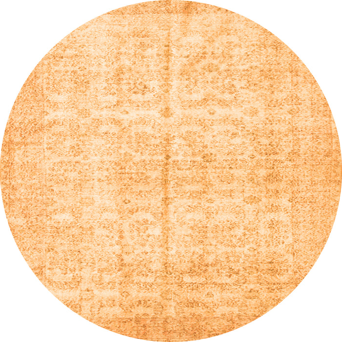 Square Persian Orange Traditional Rug, tr936org