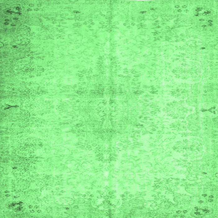 Square Machine Washable Persian Emerald Green Traditional Area Rugs, wshtr937emgrn