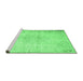 Sideview of Machine Washable Persian Emerald Green Traditional Area Rugs, wshtr937emgrn