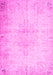 Machine Washable Persian Pink Traditional Rug, wshtr937pnk
