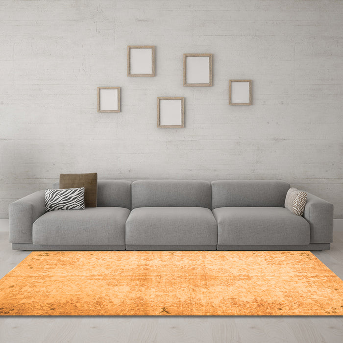 Machine Washable Persian Orange Traditional Area Rugs in a Living Room, wshtr937org