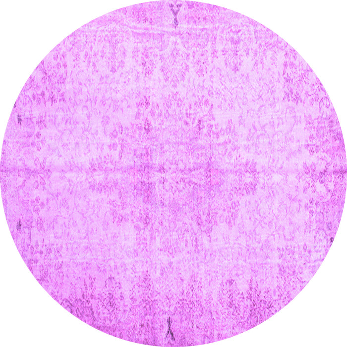 Round Persian Purple Traditional Rug, tr937pur