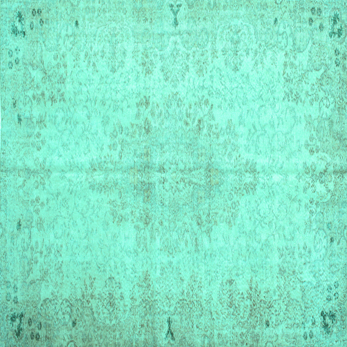 Square Persian Turquoise Traditional Rug, tr937turq