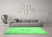 Machine Washable Persian Emerald Green Traditional Area Rugs in a Living Room,, wshtr937emgrn