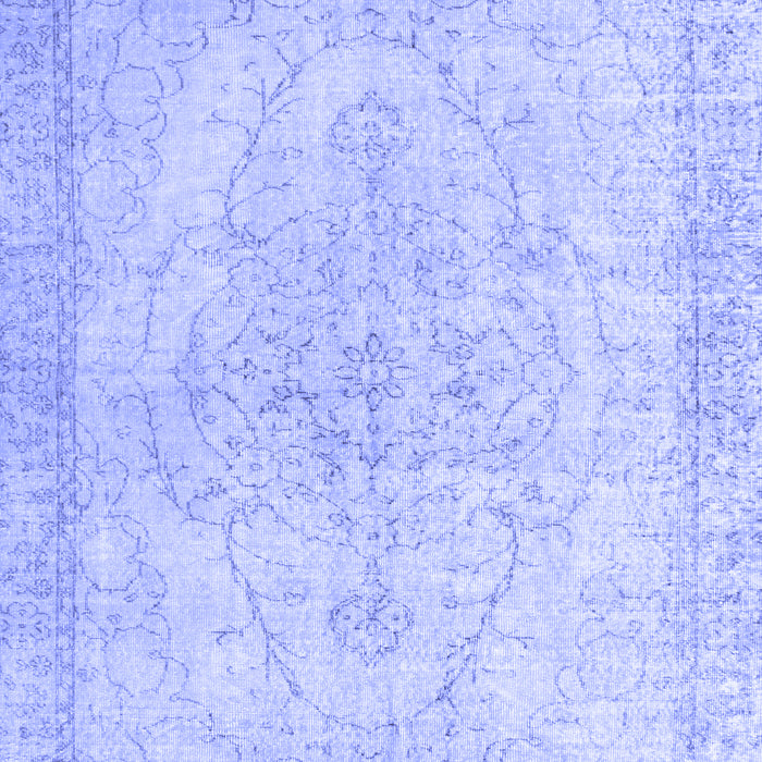 Machine Washable Persian Blue Traditional Rug, wshtr938blu