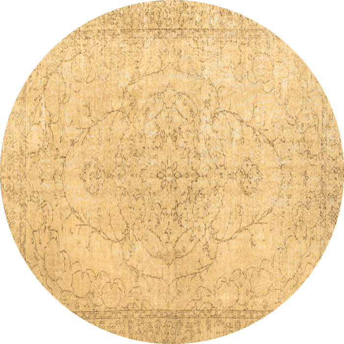 Round Machine Washable Persian Brown Traditional Rug, wshtr938brn