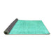 Sideview of Persian Turquoise Traditional Rug, tr938turq