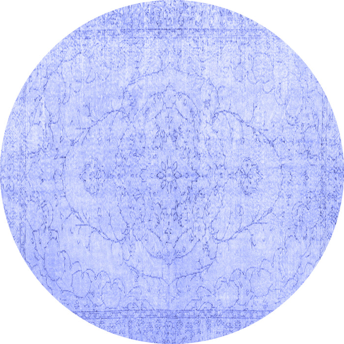 Round Persian Blue Traditional Rug, tr938blu
