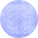 Round Persian Blue Traditional Rug, tr938blu