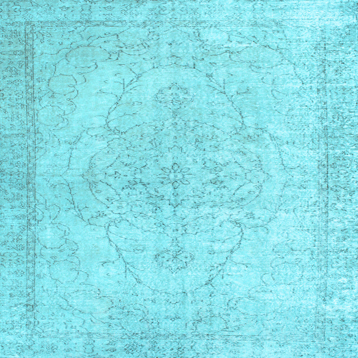 Square Machine Washable Persian Light Blue Traditional Rug, wshtr938lblu