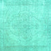 Square Persian Turquoise Traditional Rug, tr938turq