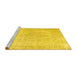 Sideview of Machine Washable Persian Yellow Traditional Rug, wshtr938yw