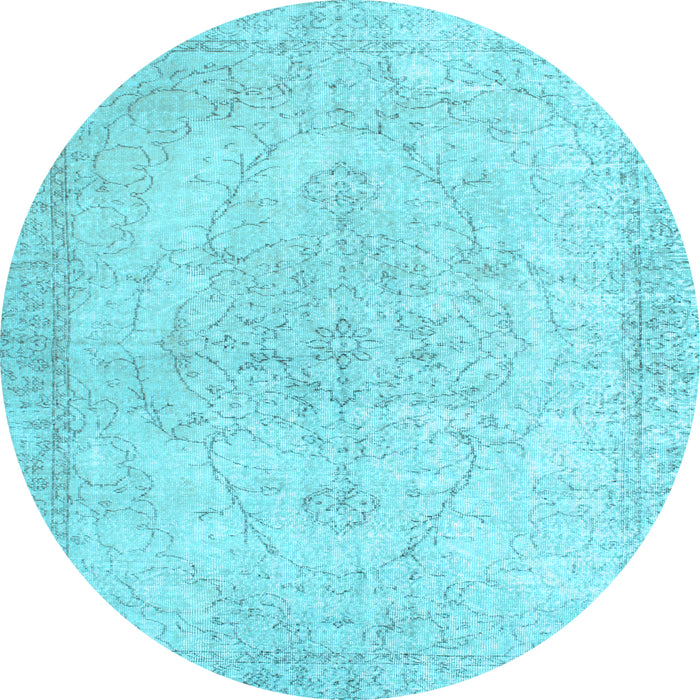 Round Persian Light Blue Traditional Rug, tr938lblu
