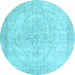 Round Persian Light Blue Traditional Rug, tr938lblu