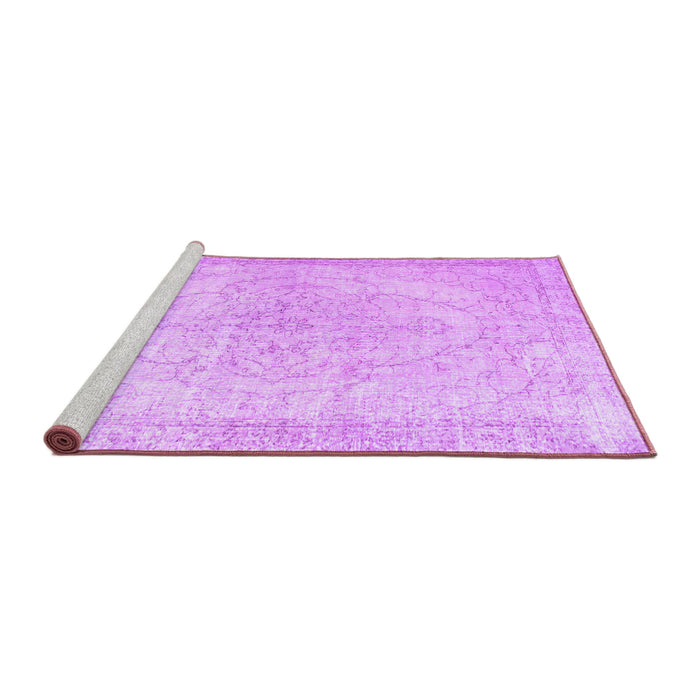 Sideview of Machine Washable Persian Purple Traditional Area Rugs, wshtr938pur