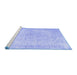 Sideview of Machine Washable Persian Blue Traditional Rug, wshtr938blu