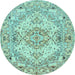 Round Persian Light Blue Traditional Rug, tr939lblu