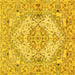 Square Persian Yellow Traditional Rug, tr939yw