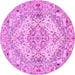 Round Persian Purple Traditional Rug, tr939pur