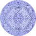 Round Persian Blue Traditional Rug, tr939blu